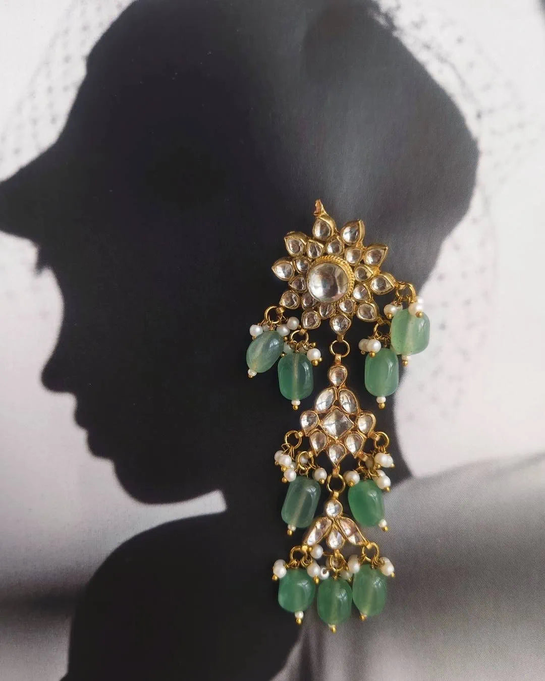 Sage Green Triple Layered Earrings