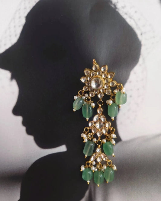 Sage Green Triple Layered Earrings