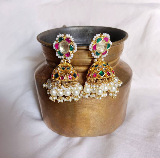 Gold Temple Style Jhumkas