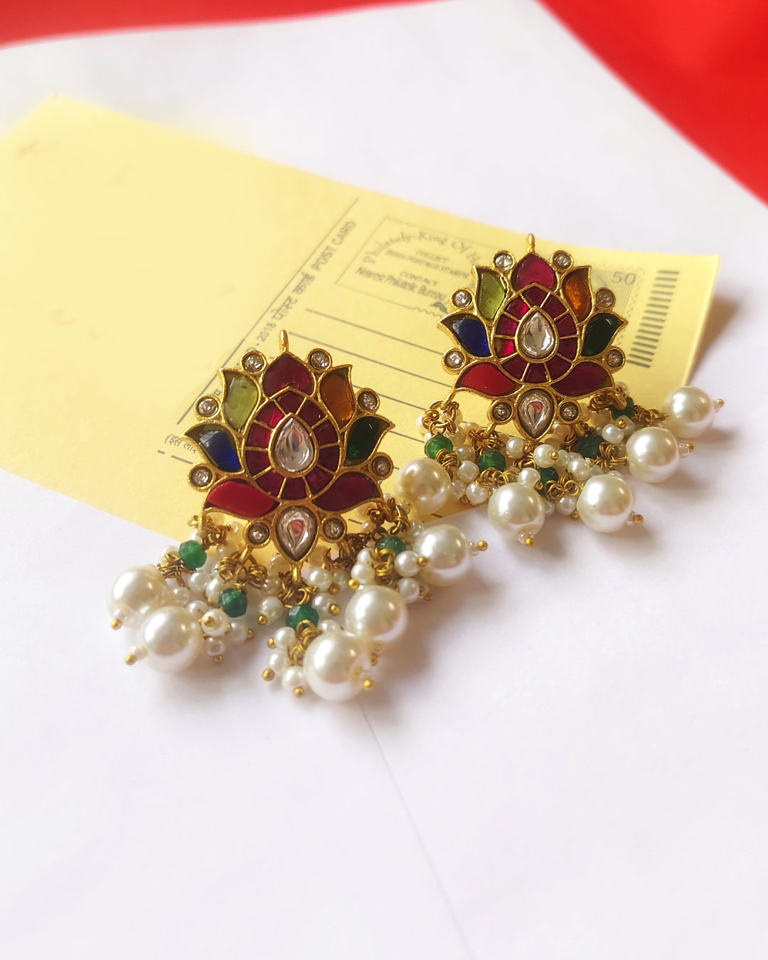Navratna Pearl Earring
