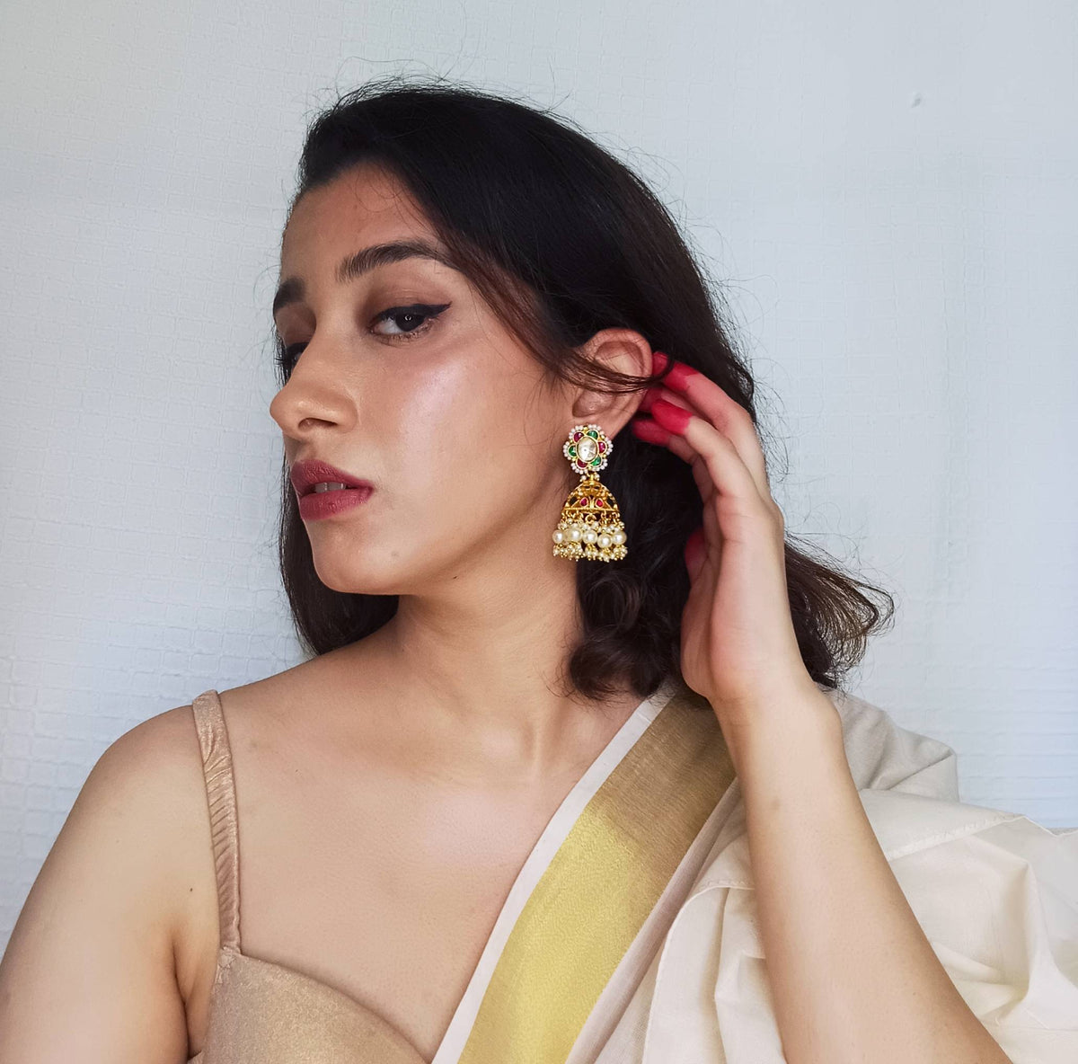 Gold Temple Style Jhumkas